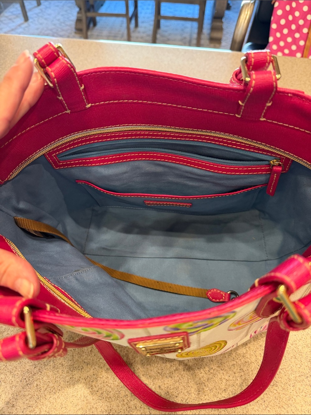 Dooney & Bourke Pink-Trim Lollipop Print Tote - Picture 8 of 10